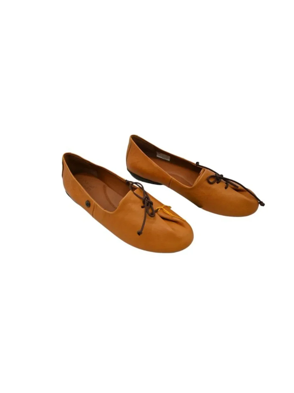 NIB Sergio Tomani Tuka Leather Slip On Shoes Sz 38 Amarillo Maiz Yellow Flats